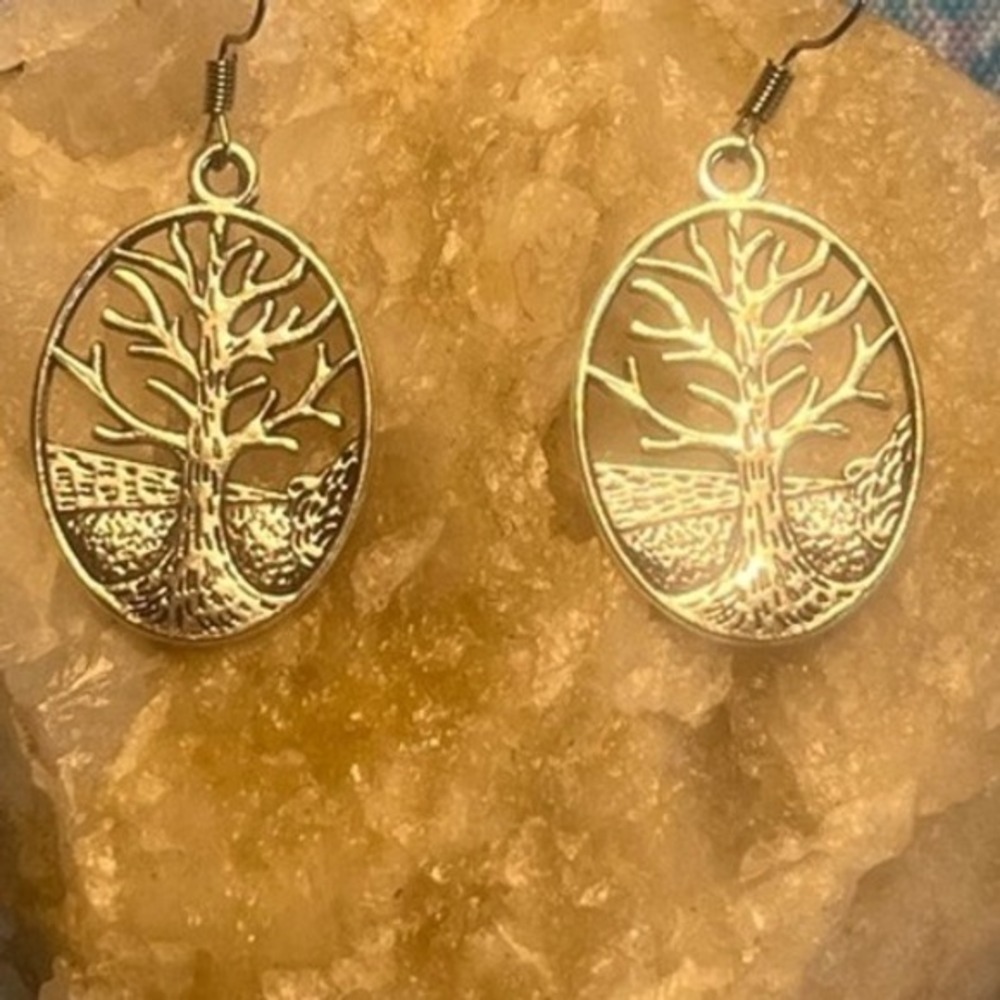 New -Tree of Life Sterling Silver Dangle Earrings Nature Inspired Boho Jewelry - Picture 4 of 10